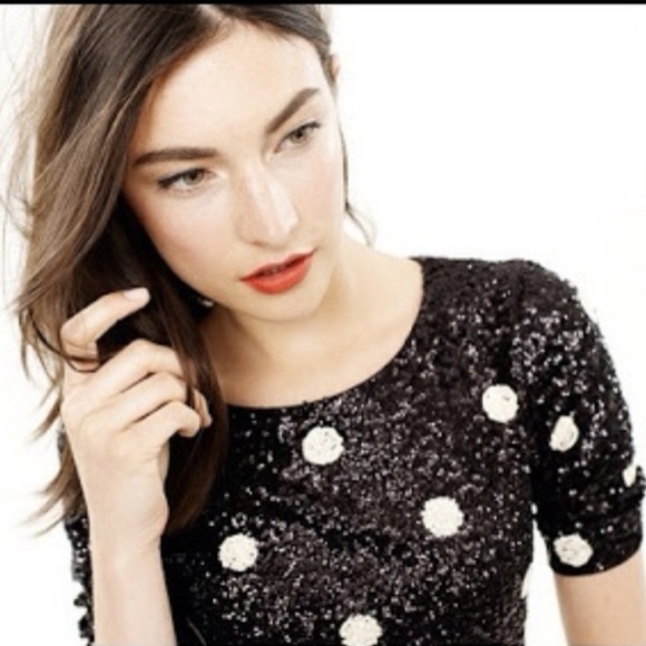 J. Crew site | Polka-Dot Sequin Top - Picture 1 of 7
